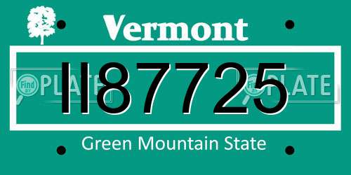 II87725 Vermont License Plate