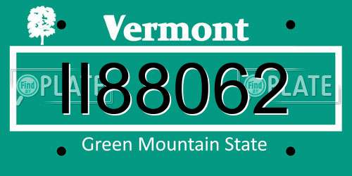 II88062 Vermont License Plate