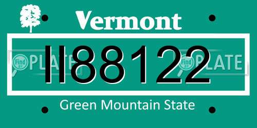 II88122 Vermont License Plate