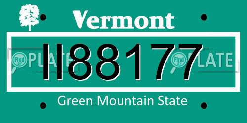 II88177 Vermont License Plate