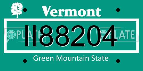 II88204 Vermont License Plate