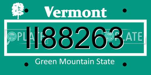 II88263 Vermont License Plate