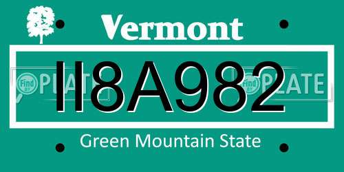 II8A982 Vermont License Plate