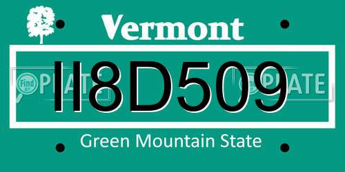 II8D509 Vermont License Plate