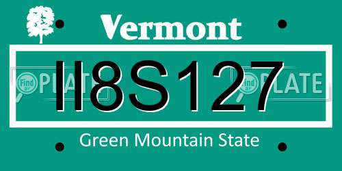 II8S127 Vermont License Plate