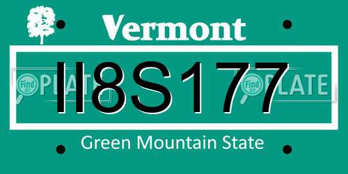 II8S177 Vermont License Plate