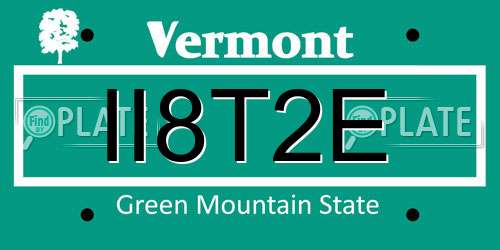 II8T2E Vermont License Plate