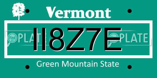 II8Z7E Vermont License Plate