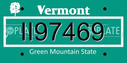 II97469 Vermont License Plate