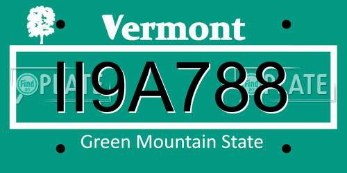 II9A788 Vermont License Plate