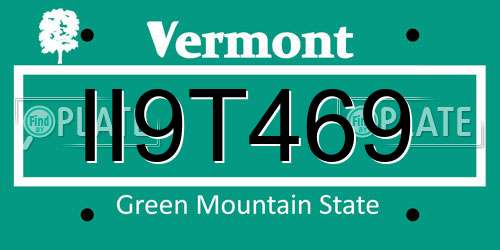 II9T469 Vermont License Plate