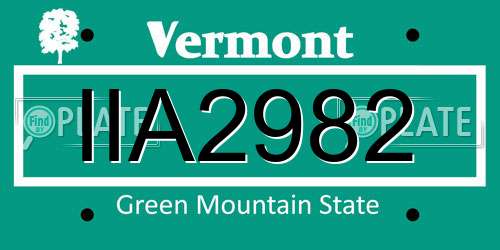 IIA2982 Vermont License Plate