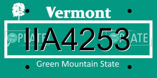 IIA4253 Vermont License Plate