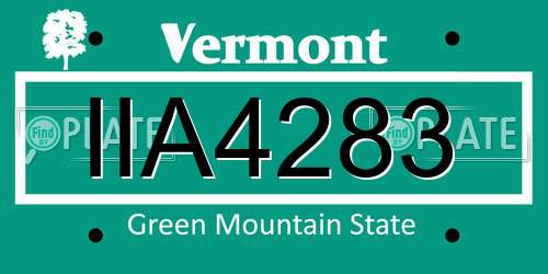 IIA4283 Vermont License Plate