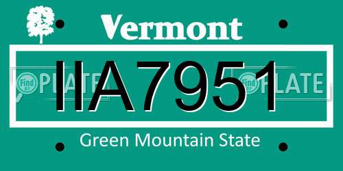 IIA7951 Vermont License Plate