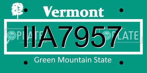 IIA7957 Vermont License Plate
