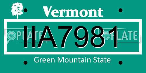 IIA7981 Vermont License Plate