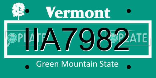 IIA7982 Vermont License Plate