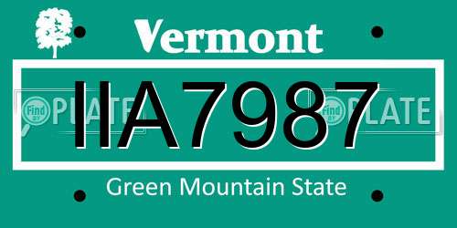 IIA7987 Vermont License Plate