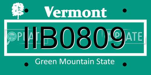 IIB0809 Vermont License Plate