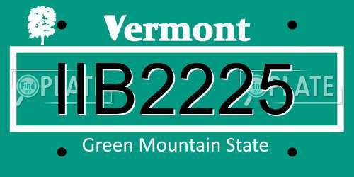 IIB2225 Vermont License Plate