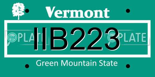 IIB223 Vermont License Plate