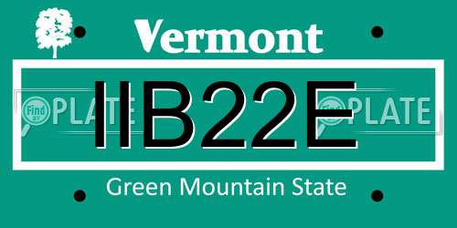 IIB22E Vermont License Plate