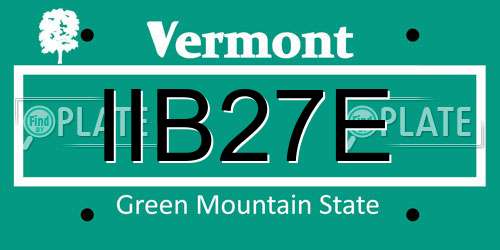 IIB27E Vermont License Plate