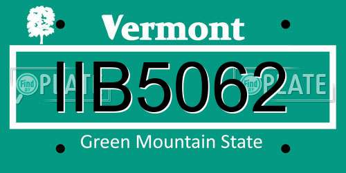 IIB5062 Vermont License Plate