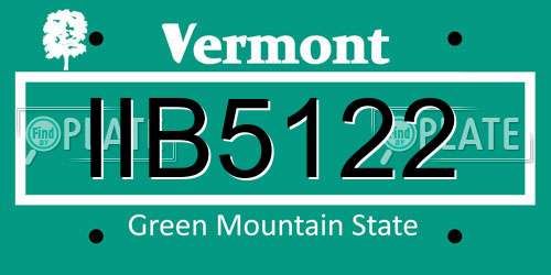 IIB5122 Vermont License Plate