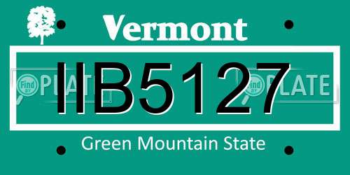 IIB5127 Vermont License Plate