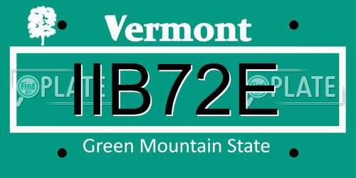 IIB72E Vermont License Plate
