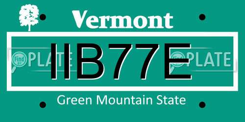 IIB77E Vermont License Plate