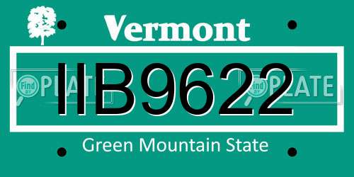 IIB9622 Vermont License Plate