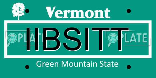 IIBSITT Vermont License Plate
