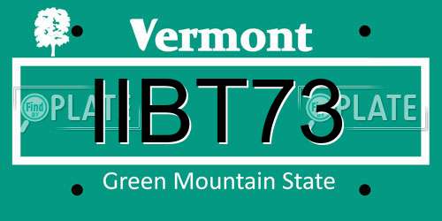 IIBT73 Vermont License Plate