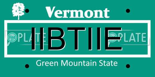 IIBTIIE Vermont License Plate