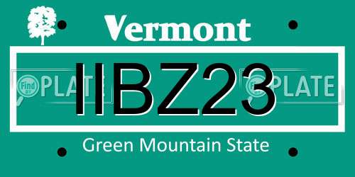IIBZ23 Vermont License Plate