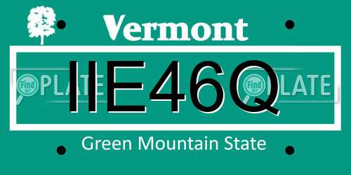 IIE46Q Vermont License Plate