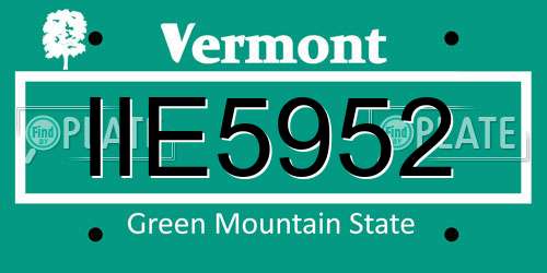 IIE5952 Vermont License Plate