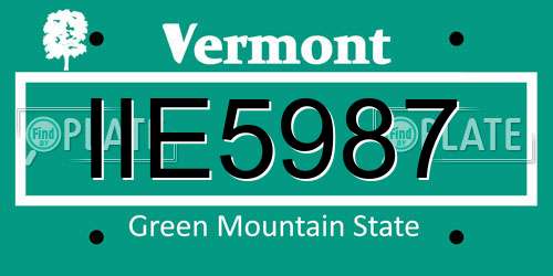 IIE5987 Vermont License Plate