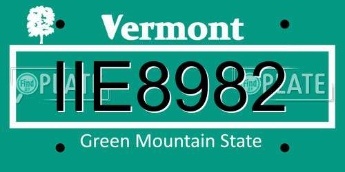 IIE8982 Vermont License Plate
