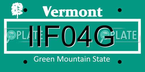 IIF04G Vermont License Plate