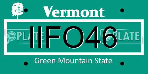 IIFO46 Vermont License Plate