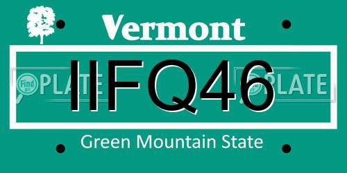 IIFQ46 Vermont License Plate