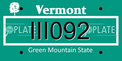 III092 Vermont License Plate
