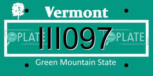 III097 Vermont License Plate