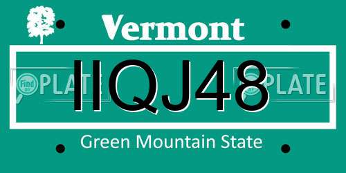 IIQJ48 Vermont License Plate