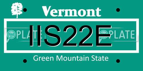 IIS22E Vermont License Plate