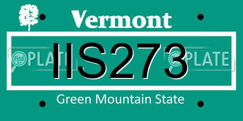 IIS273 Vermont License Plate